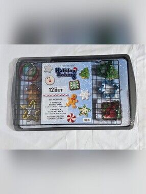 Chicago Metallic 12-Piece Holiday Baking Set - Baking Sheet, Cooling Rack